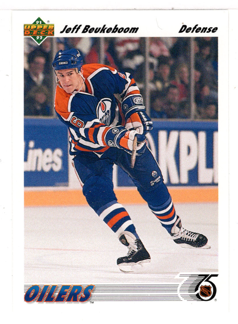 Jeff Beukeboom - Edmonton Oilers (NHL Hockey Card) 1991-92 Upper Deck # 394 Mint