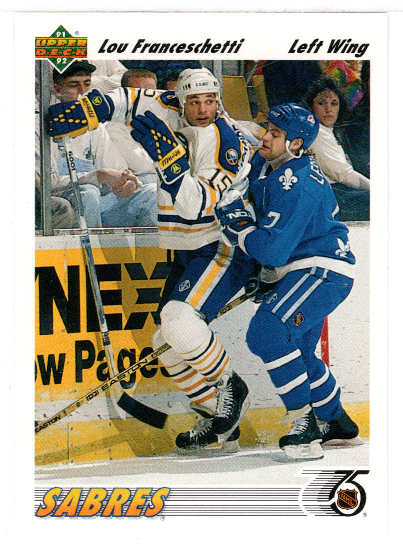 Lou Franceschetti - Buffalo Sabres (NHL Hockey Card) 1991-92 Upper Deck # 399 Mint