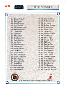 Checklist # 4 (NHL Hockey Card) 1991-92 Upper Deck # 400 Mint