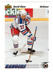 David Shaw - New York Rangers (NHL Hockey Card) 1991-92 Upper Deck # 409 Mint