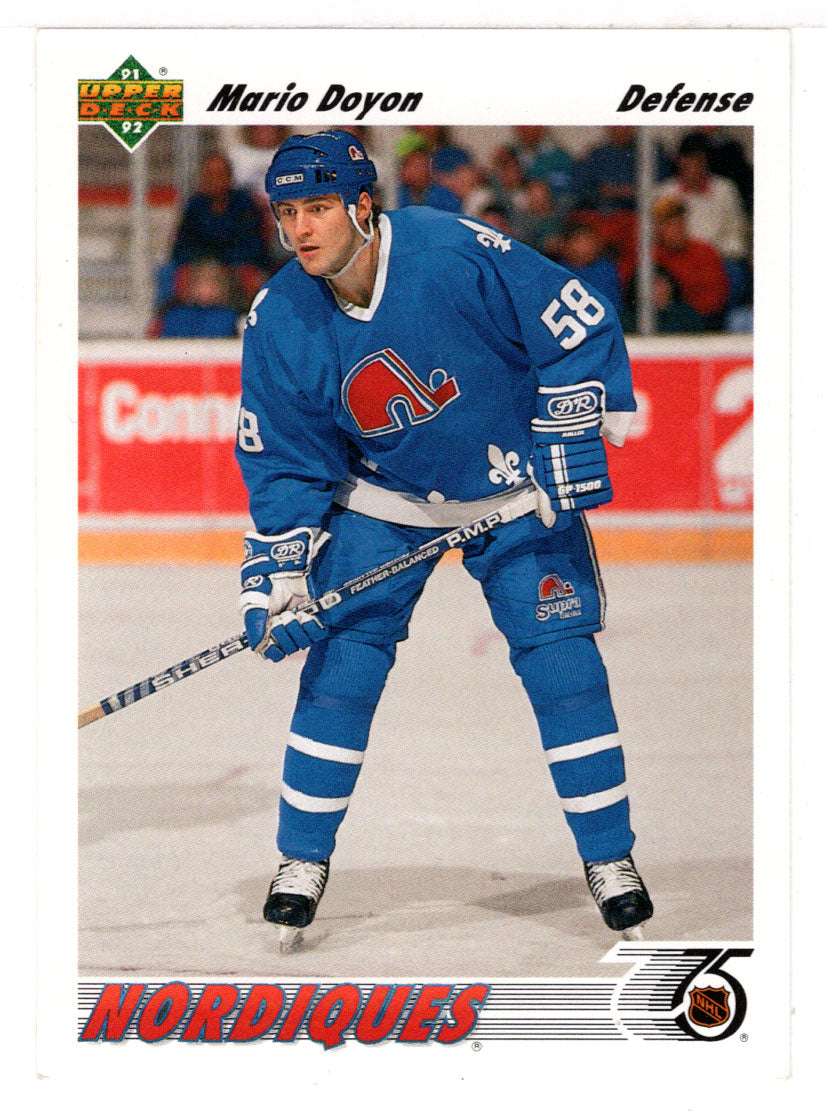 Mario Doyon RC - Quebec Nordiques (NHL Hockey Card) 1991-92 Upper Deck # 411 Mint