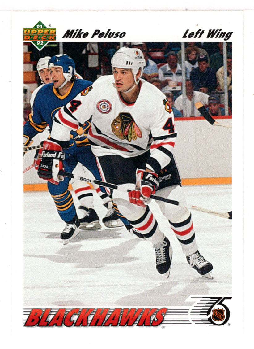 Mike Peluso - Chicago Blackhawks (NHL Hockey Card) 1991-92 Upper Deck # 414 Mint