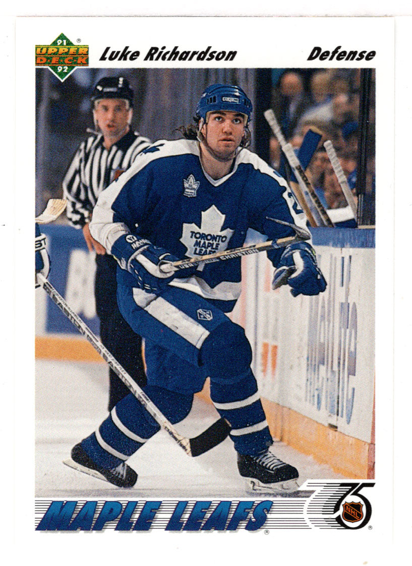 Luke Richardson - Toronto Maple Leafs (NHL Hockey Card) 1991-92 Upper Deck # 418 Mint