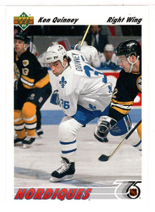 Ken Quinney RC - Quebec Nordiques (NHL Hockey Card) 1991-92 Upper Deck # 419 Mint