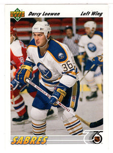 Darcy Loewen RC - Buffalo Sabres (NHL Hockey Card) 1991-92 Upper Deck # 421 Mint