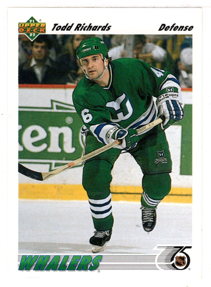 Todd Richards RC - Hartford Whalers (NHL Hockey Card) 1991-92 Upper Deck # 430 Mint