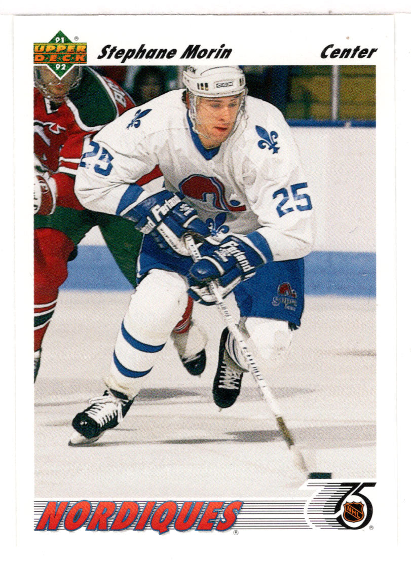 Stephane Morin - Quebec Nordiques (NHL Hockey Card) 1991-92 Upper Deck # 433 Mint