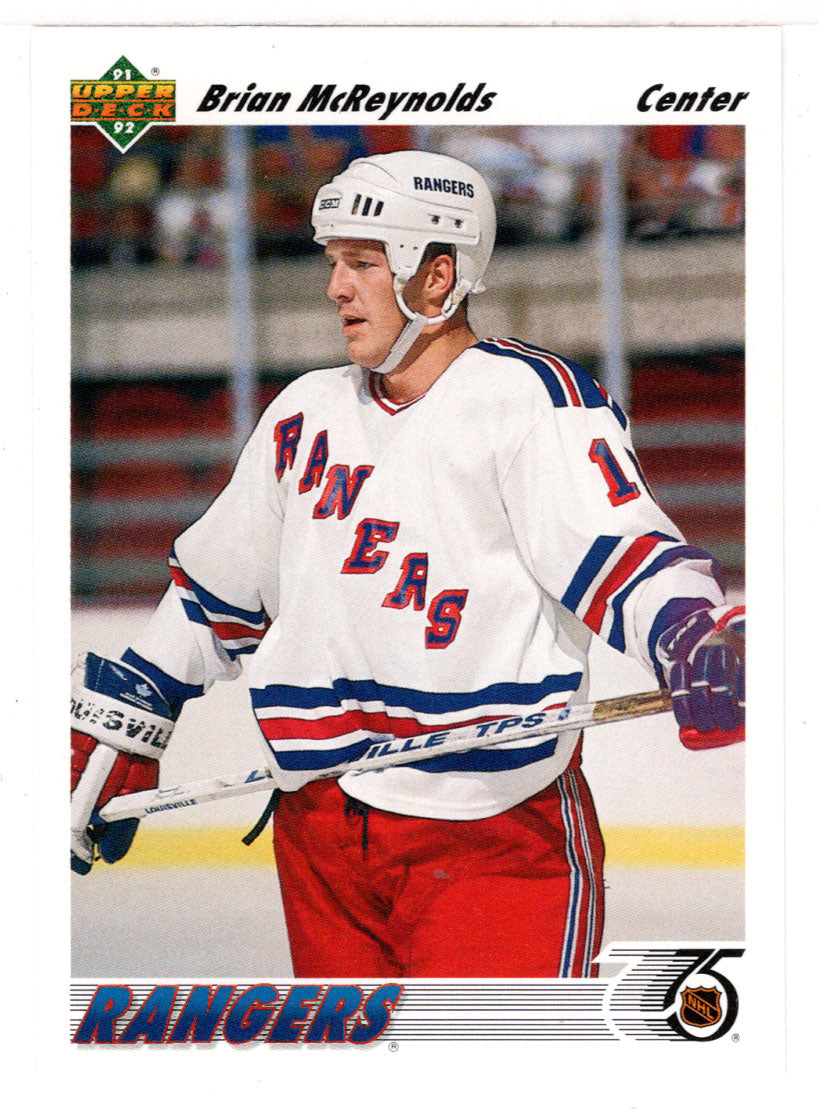 Brian McReynolds - New York Rangers (NHL Hockey Card) 1991-92 Upper Deck # 434 Mint