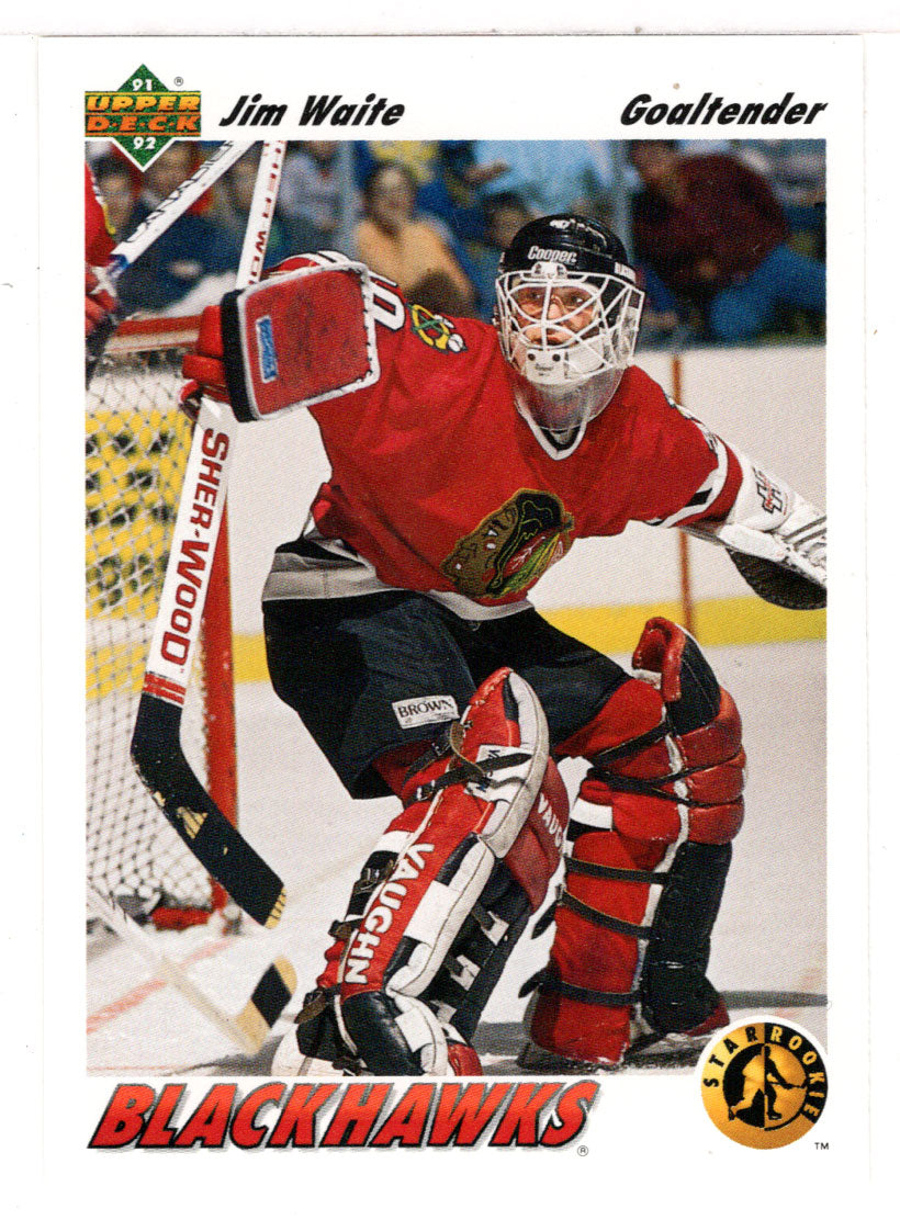 Jim Waite - Chicago Blackhawks - Star Rookie (NHL Hockey Card) 1991-92 Upper Deck # 443 Mint