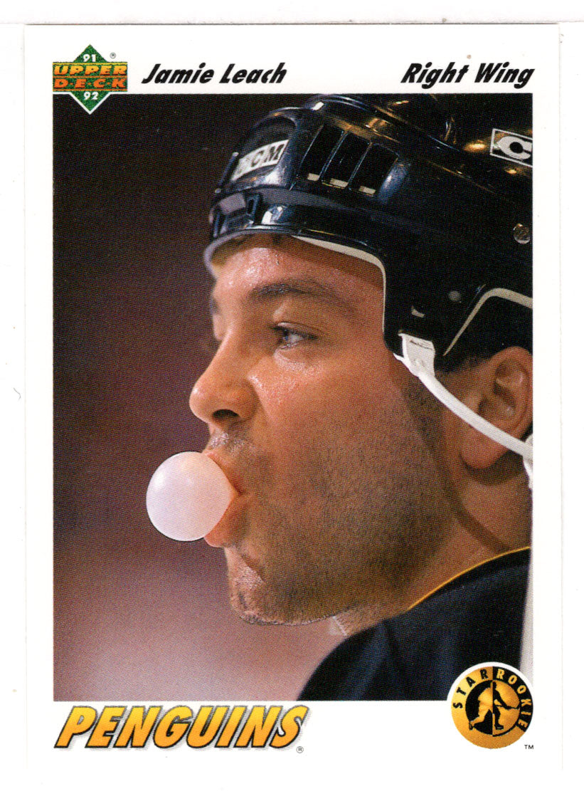 Jamie Leach - Pittsburgh Penguins - Star Rookie (NHL Hockey Card) 1991-92 Upper Deck # 447 Mint