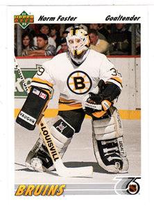 Norm Foster - Boston Bruins (NHL Hockey Card) 1991-92 Upper Deck # 465 Mint