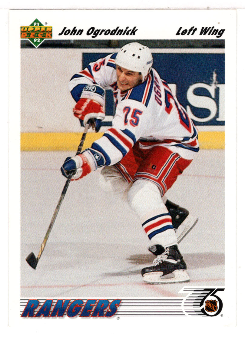 John Ogrodnick - New York Rangers (NHL Hockey Card) 1991-92 Upper Deck # 476 Mint