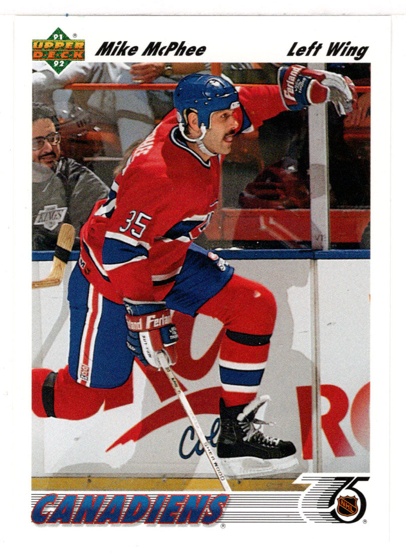 Mike McPhee - Montreal Canadiens (NHL Hockey Card) 1991-92 Upper Deck # 487 Mint