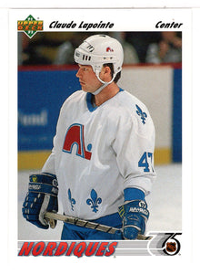 Claude Lapointe RC - Quebec Nordiques (NHL Hockey Card) 1991-92 Upper Deck # 488 Mint