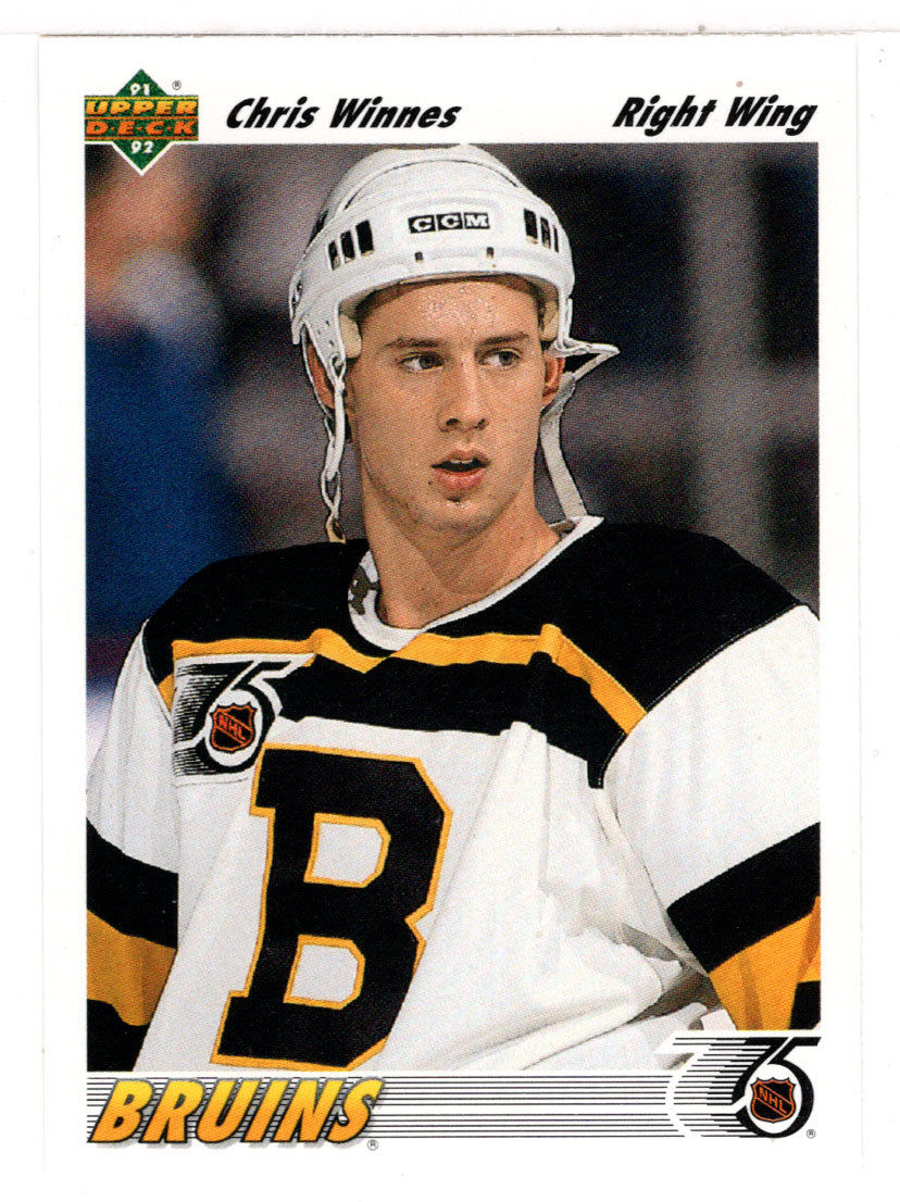 Chris Winnes RC - Boston Bruins (NHL Hockey Card) 1991-92 Upper Deck # 514 Mint