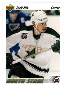Todd Elik - Minnesota North Stars (NHL Hockey Card) 1991-92 Upper Deck # 544 Mint