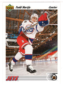 Tod Hartje RC - Winnipeg Jets (NHL Hockey Card) 1991-92 Upper Deck # 568 Mint