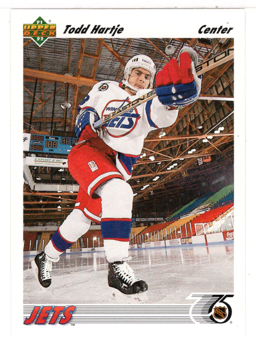 Tod Hartje RC - Winnipeg Jets (NHL Hockey Card) 1991-92 Upper Deck # 568 Mint