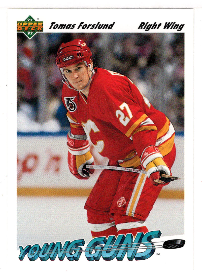 Tomas Forslund - Calgary Flames - Young Guns (NHL Hockey Card) 1991-92 Upper Deck # 586 Mint