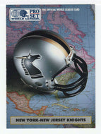 New York - New Jersey Knights - Helmets (WLAF Football Card) 1991 Pro Set WLAF 150 World League # 6 Mint