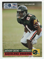A.J. Green - Barcelona Dragons - Inserts (WLAF Football Card) 1991 Pro Set WLAF 150 World League # 5 Mint