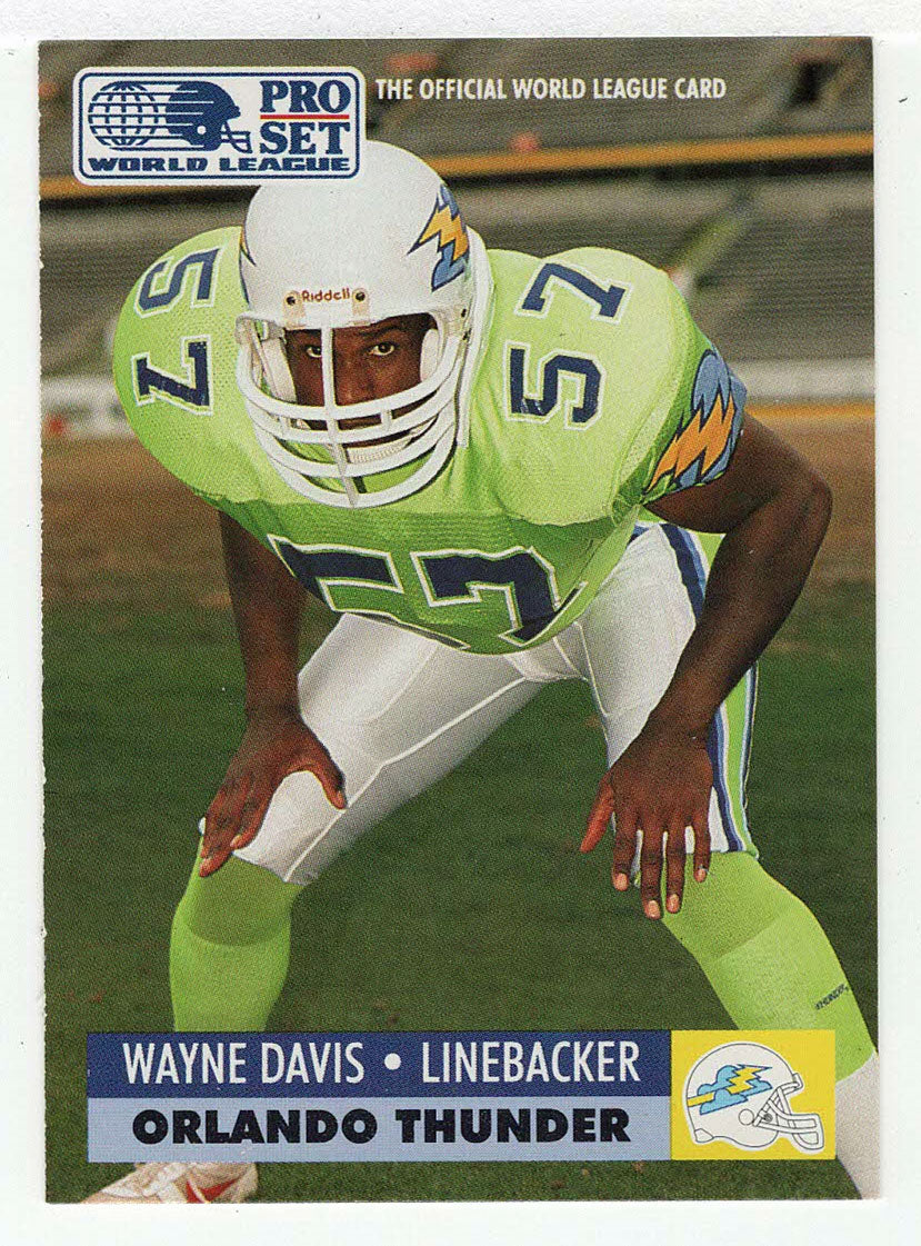 Wayne Davis - Orlando Thunder - Inserts (WLAF Football Card) 1991 Pro Set WLAF 150 World League # 23 Mint
