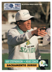Kay Stephenson - Sacramento Surge - Inserts (WLAF Football Card) 1991 Pro Set WLAF 150 World League # 27 Mint