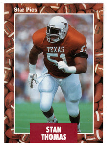 Stan Thomas (NFL - NCAA Football Card) 1991 Star Pics # 19 Mint