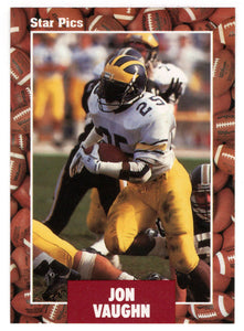 Jon Vaughn (NFL - NCAA Football Card) 1991 Star Pics # 72 Mint
