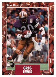 Greg Lewis (NFL - NCAA Football Card) 1991 Star Pics # 82 Mint
