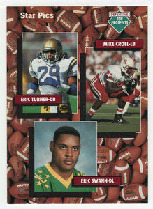 Mike Croel - Eric Swann - Eric Turner - Defensive Prospects (NFL - NCAA Football Card) 1991 Star Pics # 110 Mint