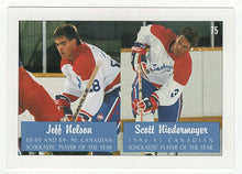 Load image into Gallery viewer, Philippe Boucher - Jeff Nelson - Scott Niedermayer (NHL Hockey Card) 1991 Ultimate Draft Picks # 75 Mint
