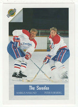 Load image into Gallery viewer, Markus Naslund - Peter Forsberg - Niklas Sundblad - The Swedes (NHL Hockey Card) 1991 Ultimate Draft Picks # 76 Mint
