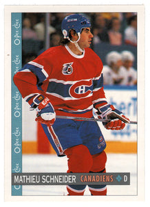 Mathieu Schneider - Montreal Canadiens (NHL Hockey Card) 1992-93 O-Pee-Chee # 166 Mint