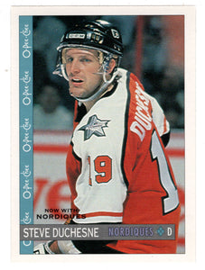 Steve Duchesne - Quebec Nordiques (NHL Hockey Card) 1992-93 O-Pee-Chee # 296 Mint