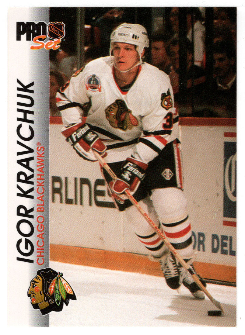 Igor Kravchuk - Chicago Blackhawks (NHL Hockey Card) 1992-93 Pro Set # 35 Mint