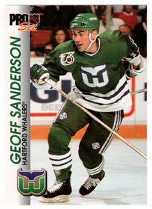 Geoff Sanderson - Hartford Whalers (NHL Hockey Card) 1992-93 Pro Set # 63 Mint