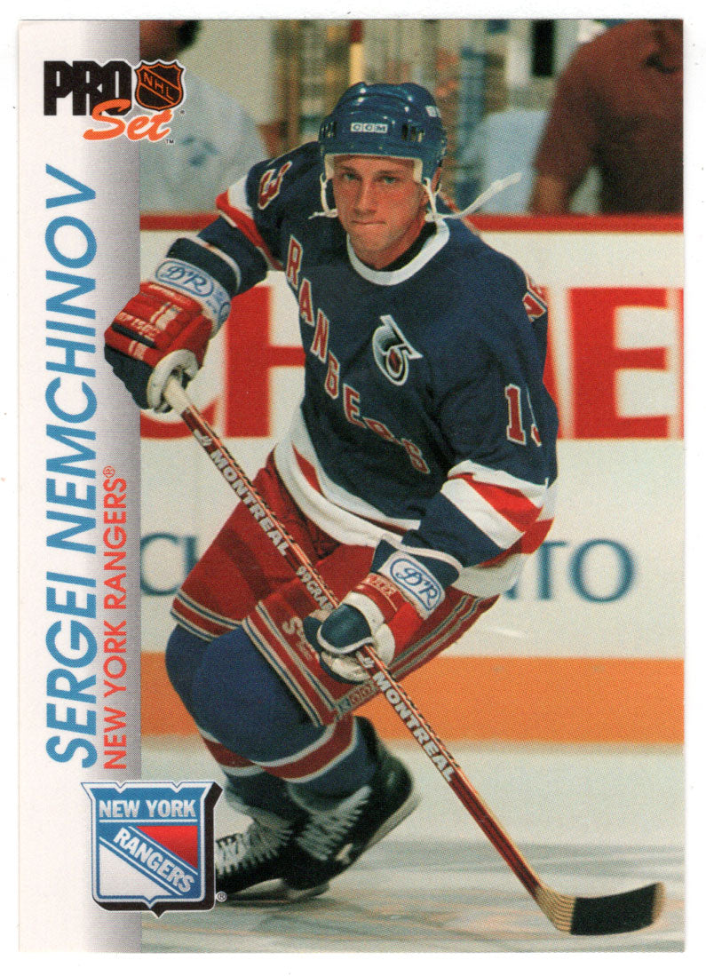 Sergei Nemchinov - New York Rangers (NHL Hockey Card) 1992-93 Pro Set # 117 Mint
