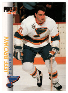 Jeff Brown - St. Louis Blues (NHL Hockey Card) 1992-93 Pro Set # 158 Mint