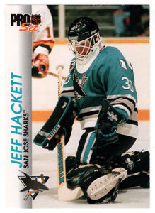 Jeff Hackett - San Jose Sharks (NHL Hockey Card) 1992-93 Pro Set # 171 Mint