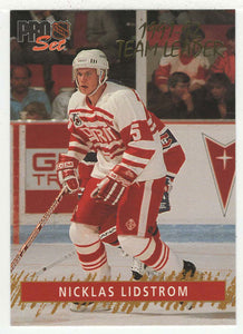 Nicklas Lidstrom - Detroit Red Wings - Gold Team Leaders (NHL Hockey Card) 1992-93 Pro Set # 4 Mint
