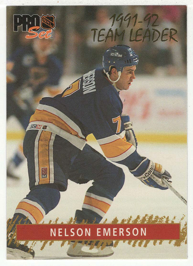 Nelson Emerson - St. Louis Blues - Gold Team Leaders (NHL Hockey Card) 1992-93 Pro Set # 9 Mint
