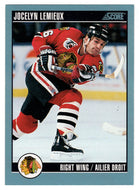 Jocelyn Lemieux - Chicago Blackhawks (NHL Hockey Card) 1992-93 Score Canadian # 309 Mint