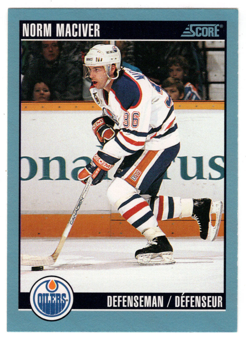 Norm Maciver - Edmonton Oilers (NHL Hockey Card) 1992-93 Score Canadian # 349 Mint