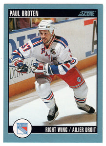 Paul Broten - New York Rangers (NHL Hockey Card) 1992-93 Score Canadian # 353 Mint