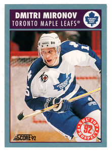 Dmitri Mironov - Toronto Maple Leafs - Top Prospects (NHL Hockey Card) 1992-93 Score Canadian # 468 Mint