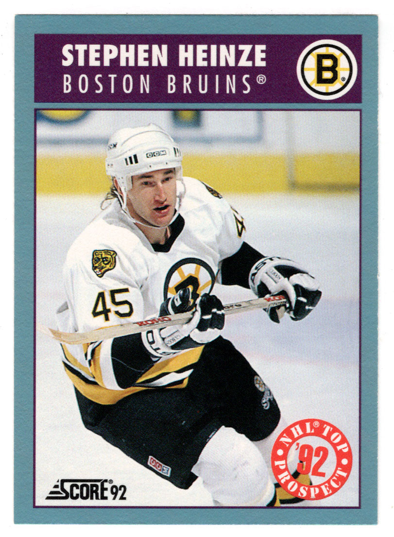 Steve Heinze - Boston Bruins - Top Prospects (NHL Hockey Card) 1992-93 Score Canadian # 476 Mint