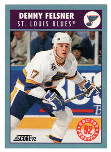 Denny Felsner RC - St. Louis Blues - Top Prospects (NHL Hockey Card) 1992-93 Score Canadian # 481 Mint