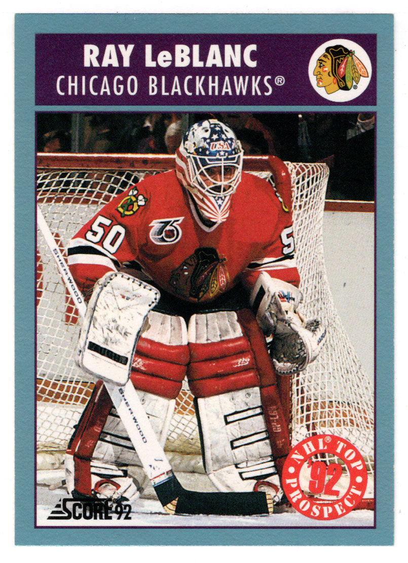Ray LeBlanc - Chicago Blackhawks - Top Prospects (NHL Hockey Card) 1992-93 Score Canadian # 486 Mint