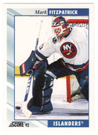 Mark Fitzpatrick - New York Islanders (NHL Hockey Card) 1992-93 Score # 210 Mint